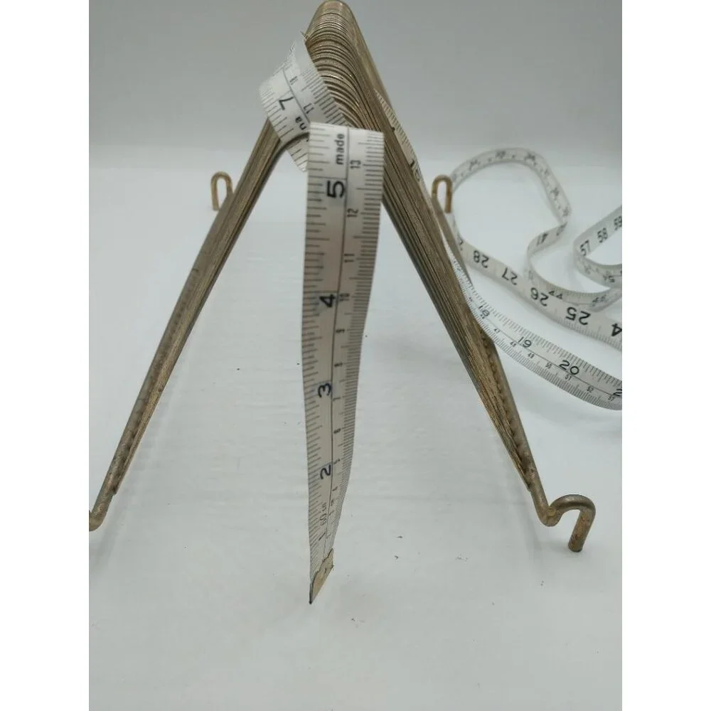 Vintage Metal footed holder shelf; stylish tabletop storage Solution for Record